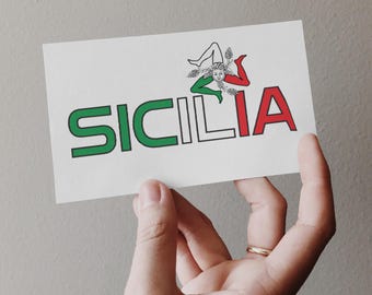 Sicilian Trinacria Art: Sicilia Italian Flag (Digital Download)