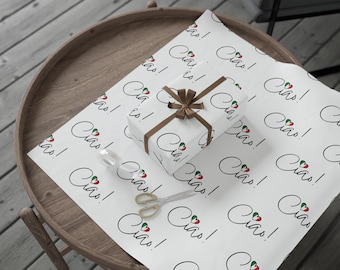Wrapping Paper, Italian flag heart Gift Wrap, Ciao Italiano Birthday Wrap, Italy Theme, Italian Gift Paper, Holiday Paper. Italian Wrapping,