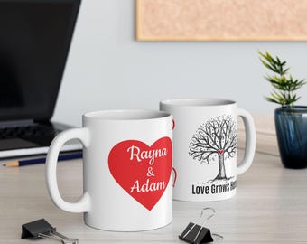 Love Coffee Couples Mug | Personalized Valentines Day Ceramic Mug