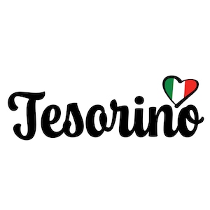 Italie téléchargement numérique dicton italien Tesorino drapeau italien coeur chérie miel téléchargement PNG SVG tshirt carte signe affiche autocollant sticker