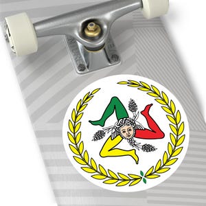 Sicilian Trinacria Vinyl Sticker: Italian Theme Travel Decal