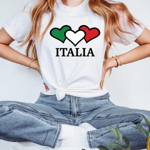 Italian Tshirt, Italia Unisex Garment-Dyed T-shirt, Italy tee, Italian Gift for her, Italia Gift for him, Italian Flag Heart Italian T-shirt