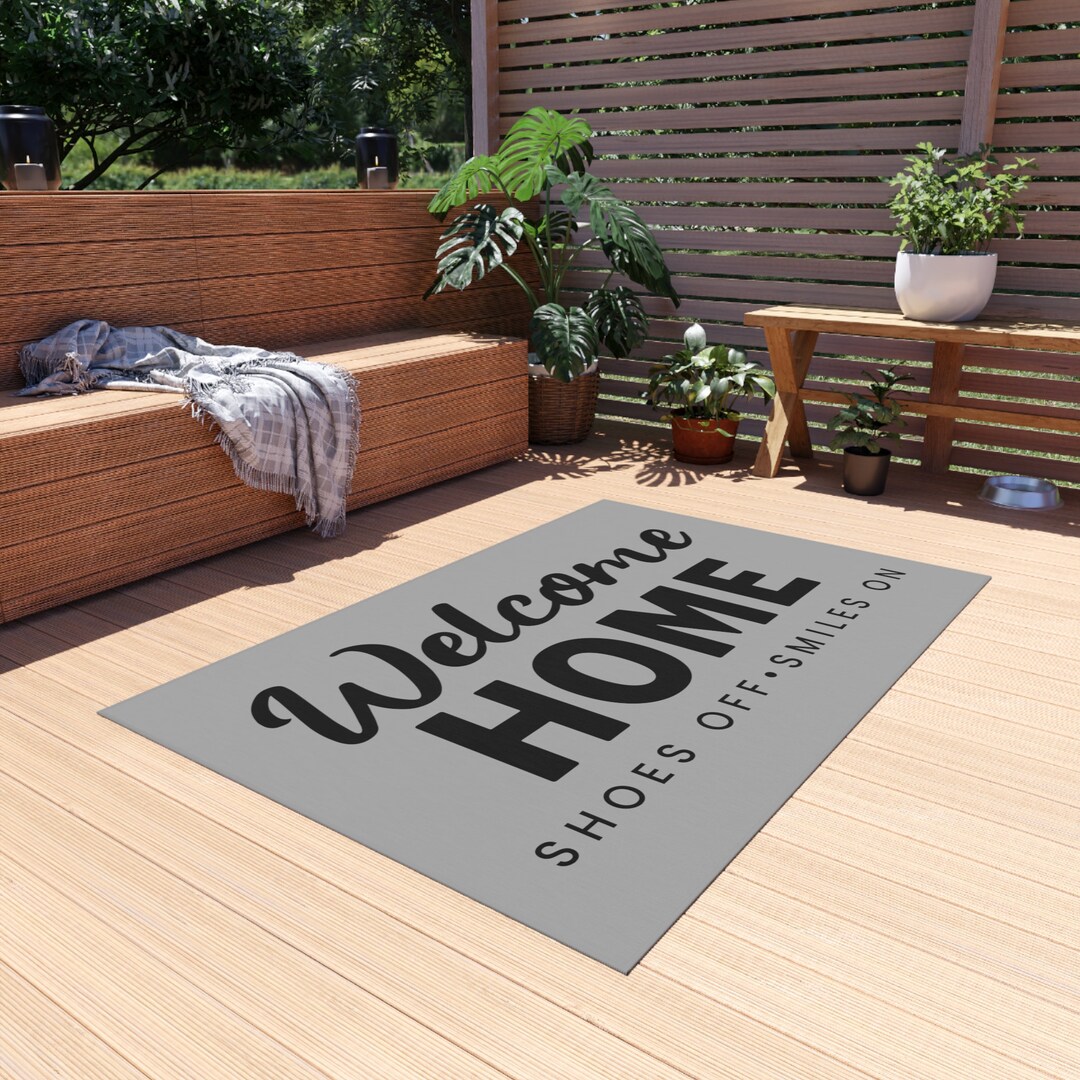 Welcome Homos Rug Welcome Home Rug, Welcome Sign, Shoes off Smiles On, Welcome Home Decor ...