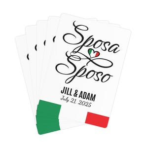 Jeu de cartes de poker personnalisé drapeau italien, Cartes à jouer personnalisées, Jeux de douche nuptiale, Cadeaux de mariage italiens, Articles de soirée casino