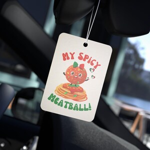 Ambientador de ar italiano para carro, acessórios engraçados com aroma de almôndegas picantes para carro, presente de humor italiano exclusivo, decoração de almôndegas para carro, ar para automóvel