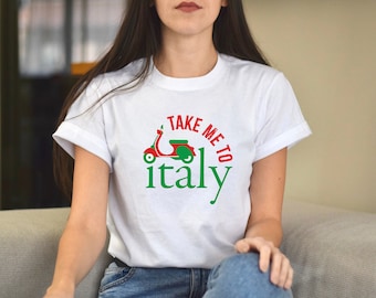 Scooter con la bandera italiana PNG SVG: Diseño "Llévame a Italia" (Descarga digital)