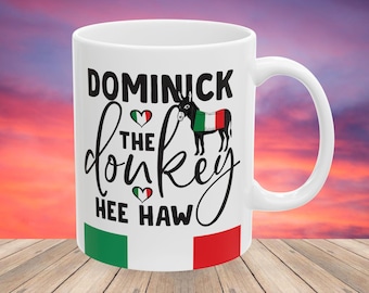 Dominick der Esel-Keramik-Kaffeebecher: Italienisches Küchen-Dekor