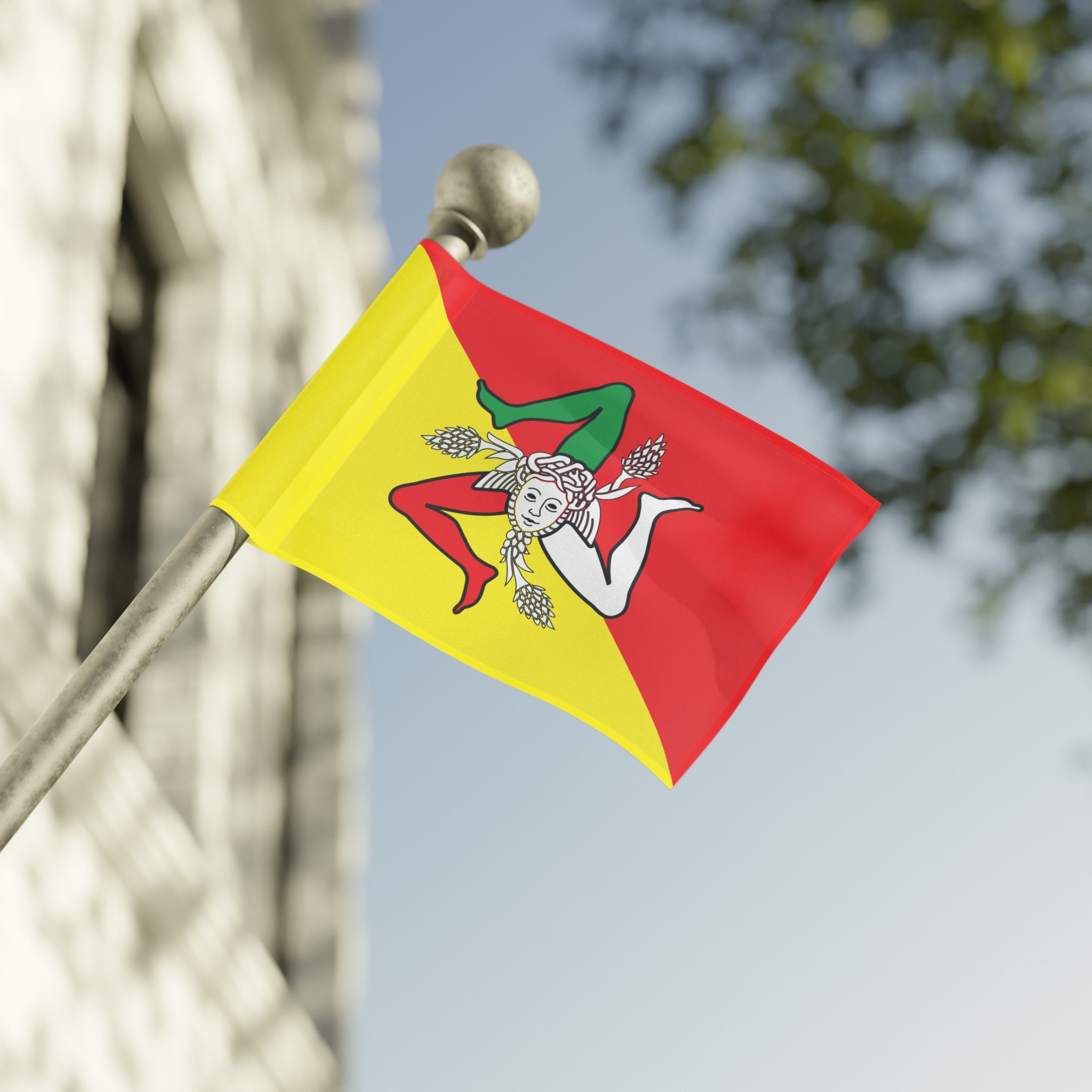 シチリアの旗: メドゥーサ トリナクリア、イタリアの家の装飾 - Etsy 日本