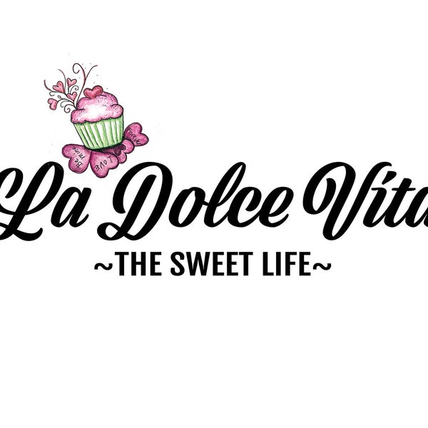 Italy, Italian digital download, La Dolce Vita, the sweet life, cupcake art, decal, sticker, transfer. PNG, SVG