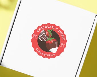 Étiquette de fraises au chocolat : modèle Avery de 5 cm (2 po.) (téléchargement PDF)