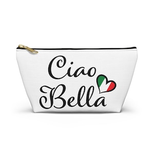 Personalized Ciao Bella Travel Pouch: Italian Flag Makeup Bag