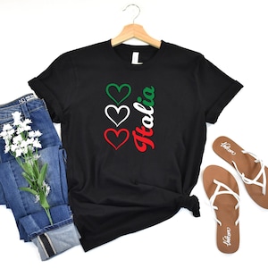 Italian Flag Heart Trio: Stickers, T-shirts, Mugs (PNG, SVG)