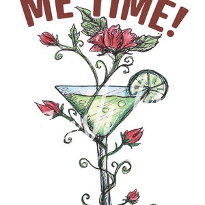 Me Time - Digital Download, hand drawn, sublimation design, printable artwork, Digital file.