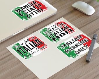 Funny Italian Sayings Sticker Set: Humorous Italy Decals