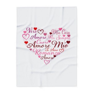 Italian Amore Mio Fleece Blanket: Italy Valentino Gift