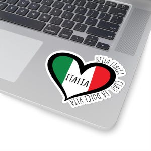Pegatina de corazón de Bella Italia: regalo de viaje a Italia
