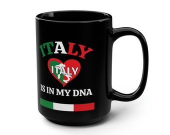 Italië DNA-koffiemok, 15 oz grote Italiaanse mok