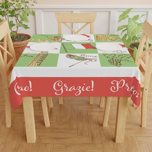Italienische Tischdecke zum Sonntagsfest - Perfekt für Pasta, Wein und Antipasti, italienische Familiendinner-Karte, Tischdecke, Italien-Party