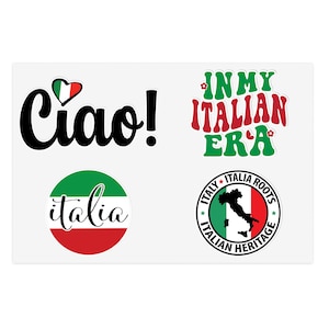 Hojas de pegatinas de Ciao en italiano: pegatinas de viaje para los amantes de Italia
