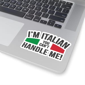 Divertente adesivo con bandiera italiana: adesivo per computer portatile e telefono