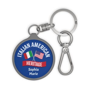 Italy Gift, Personalized Italian Keychain, Italy Key ring, Italian American Flag Key Tag, Italian Keyring, Gift for her, Gift for him,