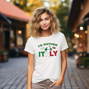 Italian Tshirt, Rather Be In Italy Unisex Heavy Cotton Tee Gift for Italian, gift for her, gift for him, Vespa Italian Scooter