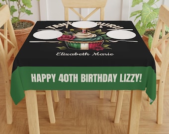 Italian Birthday Celebration Tablecloth: Tanti Auguri Party Decor