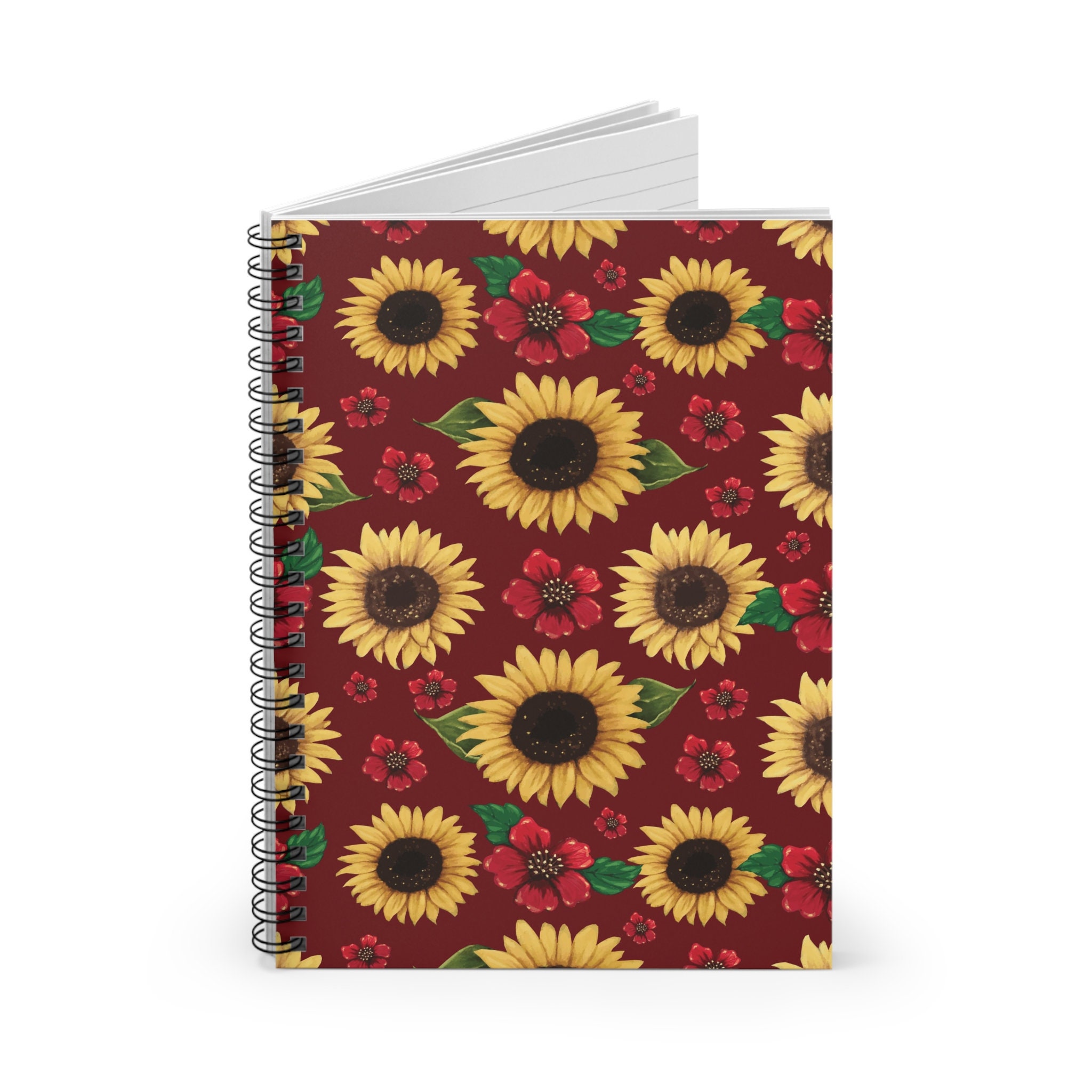 Sunflowers Spiral Notebook: Floral Pattern, Ruled Line Journal - Etsy