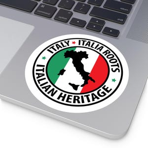 Italian Flag Seal Sticker: Heritage Italia Roots Decal - Laptop, Travel