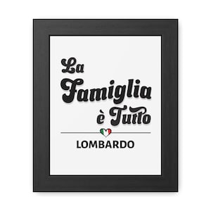 La Famiglia e Tutto Personalized Family Framed Poster, Italian Decor Wall Art Gift for Family, Family is Everything Anniversary Celebration