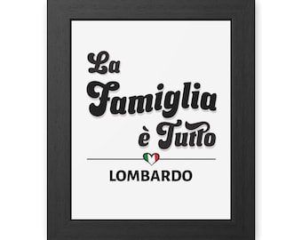 La Famiglia e Tutto Framed Poster: Personalized Italian Family Wall Art
