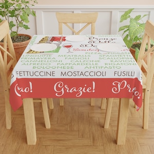 Italienischer Tischdecke, Sonntagstischdecke, Pasta, Wein, Antipasti, Wohnkultur, Tischdecke, Karte Tischdecke, Geschenk für Italienisch
