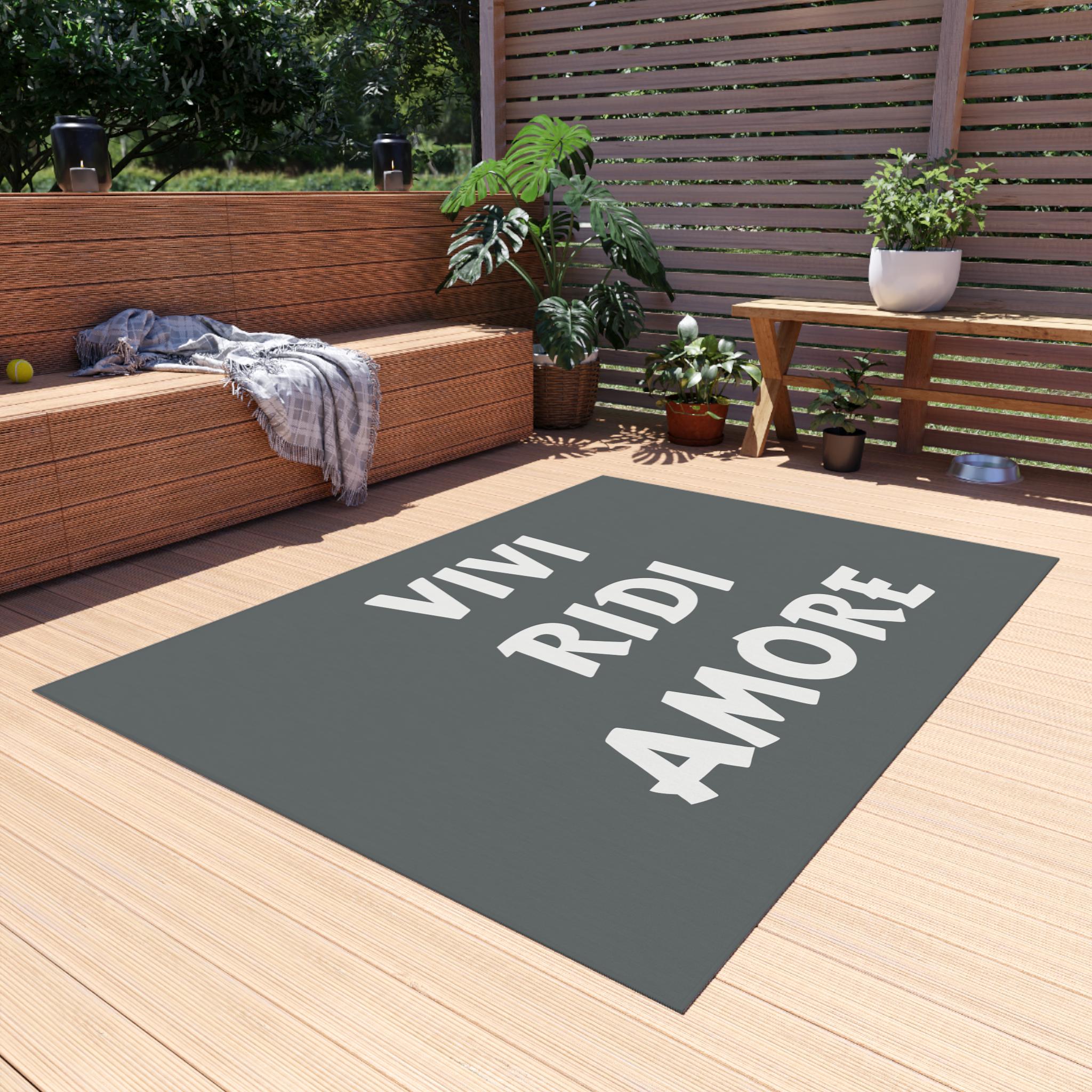Italian 'vivi Ridi Amore' Outdoor Rug: Live Laugh Love Home Decor