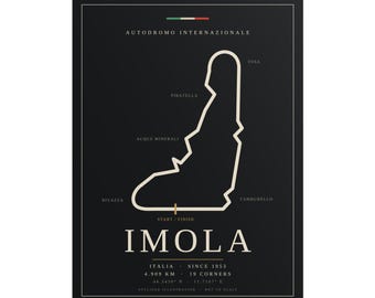 Imola Circuit Poster, Italian Race Track Map Print, Minimalist Motorsport Wall Art, Car Lover Gift, Garage Decor