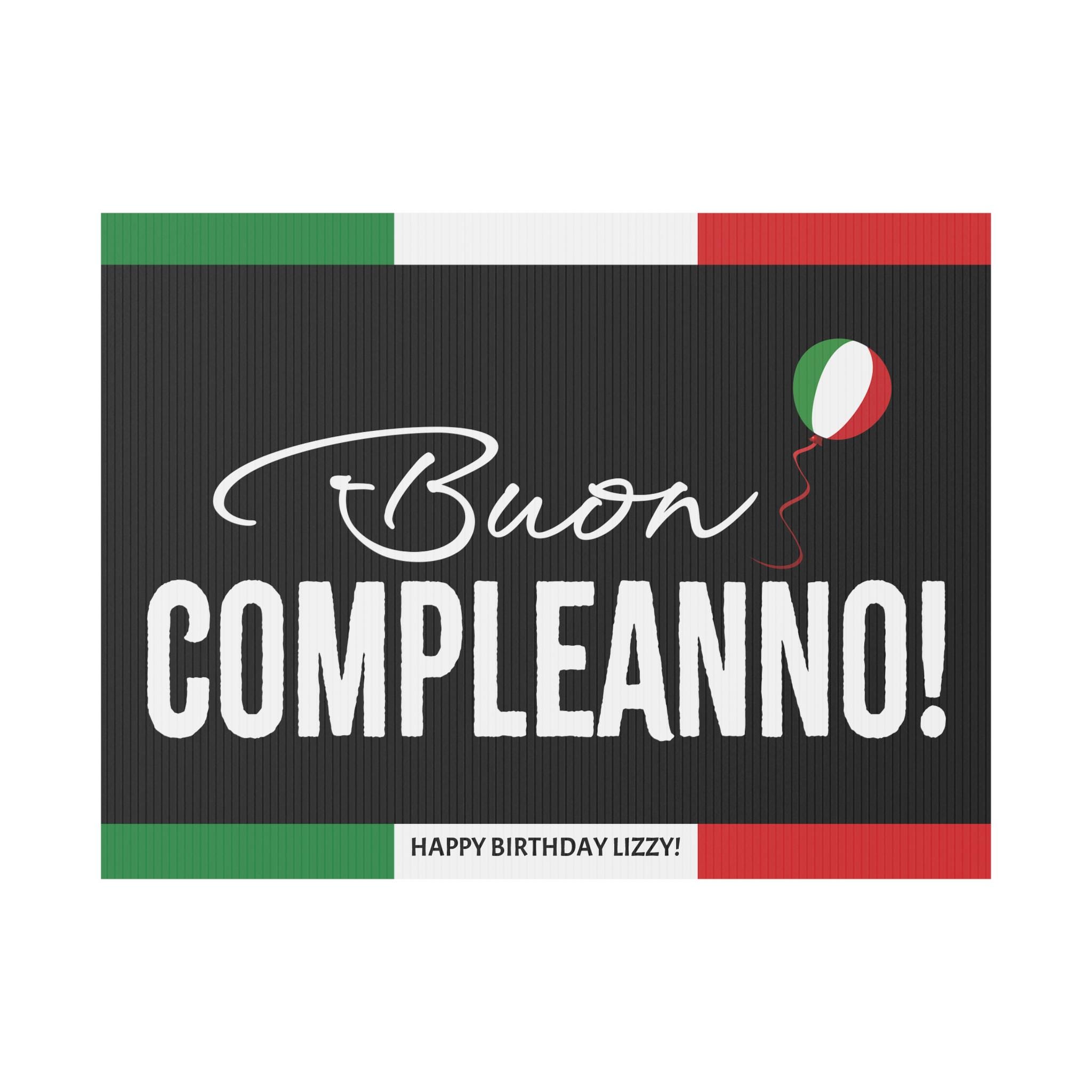 Buon Compleanno Yard Sign: Italian Flag Birthday Party Decor - Etsy