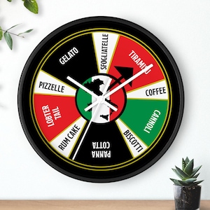 Italian Desserts Wall Clock: Food Lover Kitchen Decor