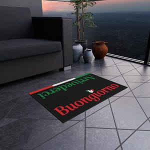Alfombra con bandera italiana de Buongiorno, alfombra para exteriores/alfombrilla para puerta de entrada imagen 5