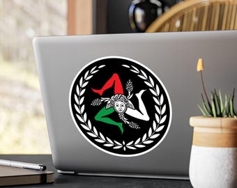 Trinacria Sicily Medusa Emblem Vinyl Decal | Kiss-Cut Sticker