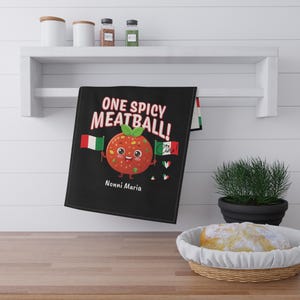 Pano de prato italiano, pano de prato de almôndegas picantes com bandeira italiana, pano de prato personalizado da Itália, presente divertido para italianos, pano de prato, italiano