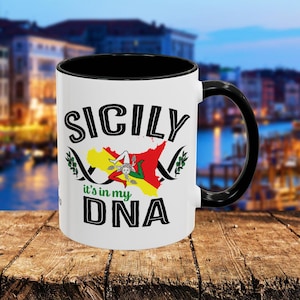 Custom Sicily DNA Coffee Mug: Italian Trinacria Design