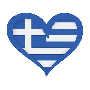 Téléchargement numérique de la Grèce, SVG, PNG, drapeau grec, coeur grec, conception de tshirt, sticker autocollant affiche carte, oeuvre d'art grecque