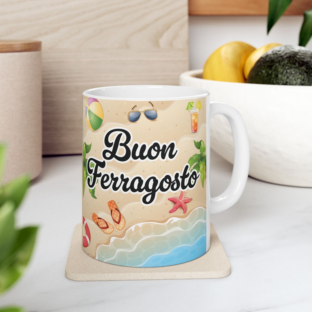 Personalized Buon Ferragosto Mug: Italian Summer Coffee Mug