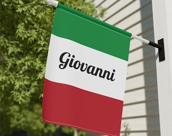 Bandera italiana para casa con apellido familiar, decoración de pared exterior personalizada