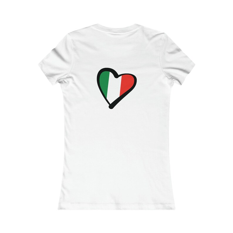 Italienisches T-Shirt, Ciao Bella italienisches T-Shirt, Lieblings-T-Shirt der Frauen, Italien-T-Shirt, Ciao Bella italienische Flagge Herz-T-Shirt, Geschenk für sie Bild 4