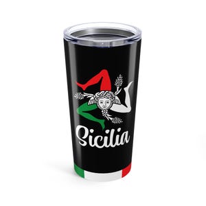 Sicilian Trinacria Tumbler: Personalized Italian Travel Mug, Medusa Souvenir