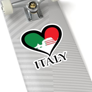 Italian Flag Heart Sticker: Love Italy, Colosseum Stickers