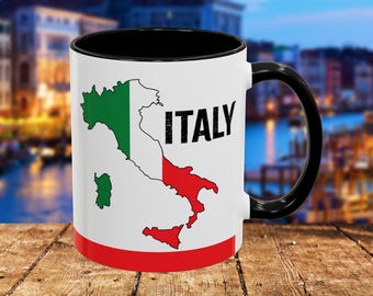 Tazza da caffè con la bandiera italiana: regalo souvenir personalizzato dall'Italia