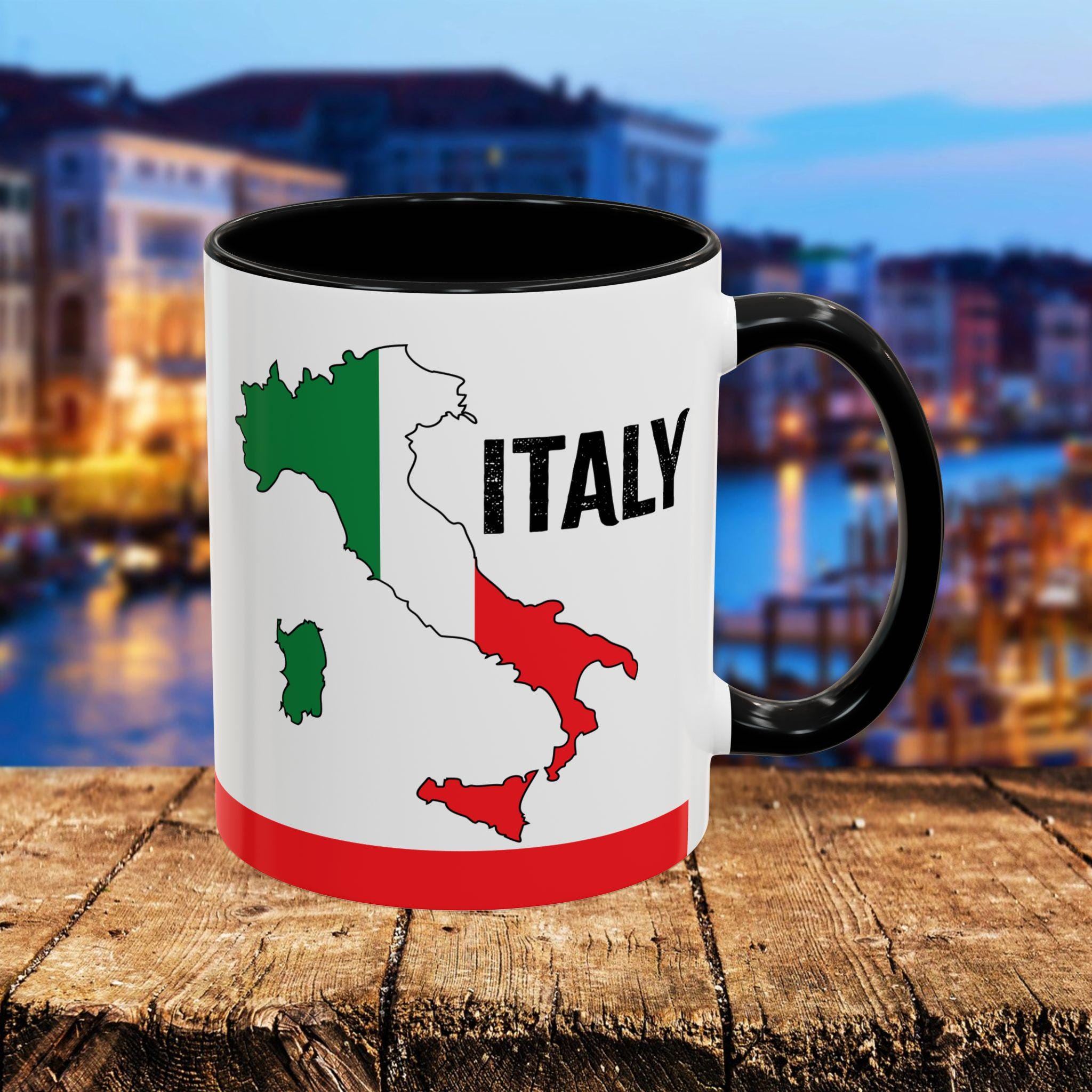 イタリア国旗柄コーヒーマグカップ：イタリアのお土産にぴったりの