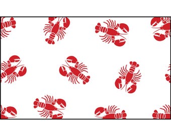 Tela con estampado de langosta, decoración costera, costura DIY, proyectos playeros, tela para acolchado, manualidades de verano