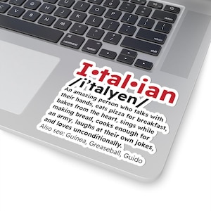 Italian Definition Sticker: Vinyl Kiss-Cut Sticker